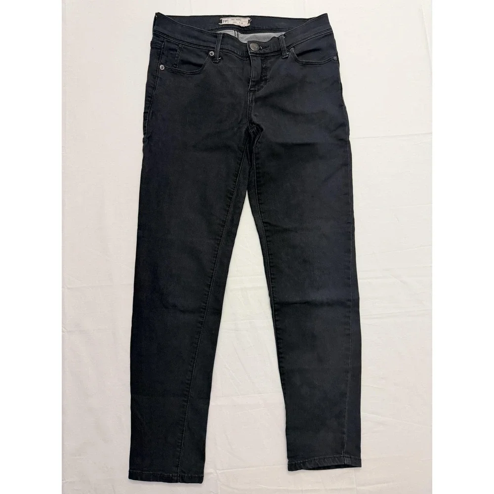 Free People Skinny Jeans Womens 26 Black Dark Wash‎ Mid Rise Stretch Denim 26x28
